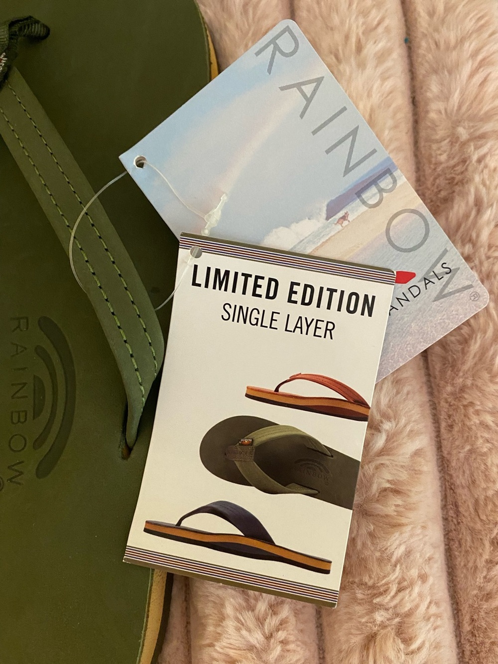 NWT | Rainbow Sandals | Limited Edition Forest Green Flip Flop | Large 7.5-8.5 - Picture 4 of 16